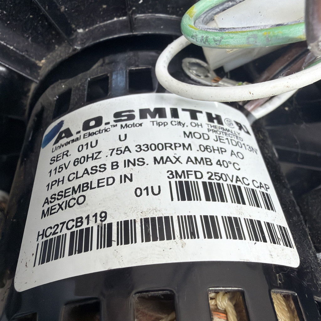 A.O. SMITH JE1D013N Carrier Bryant Draft Inducer Blower HC27CB119