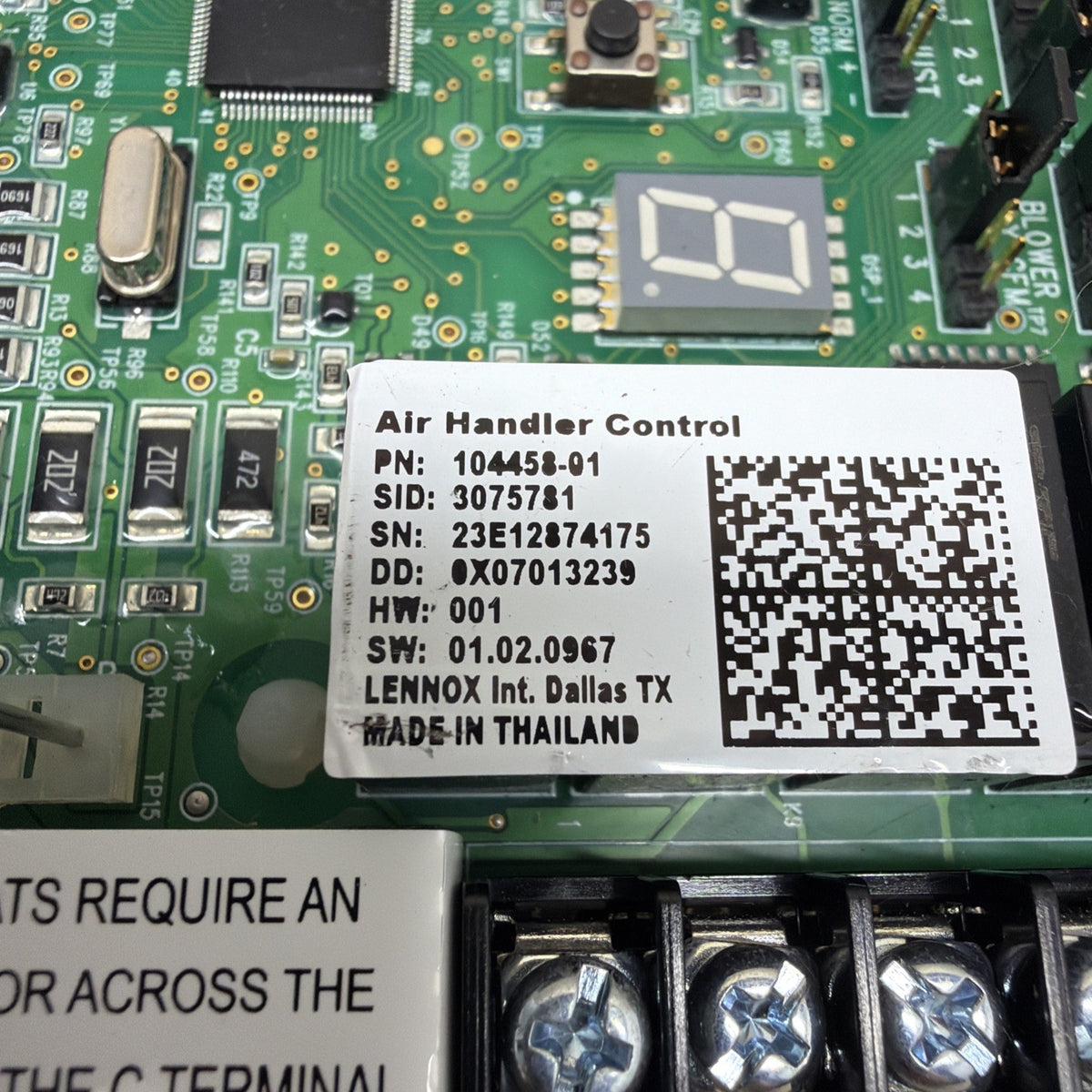 TESTED✅ Lennox 104458-01 Air Handler Control Board Furnace 105328-01