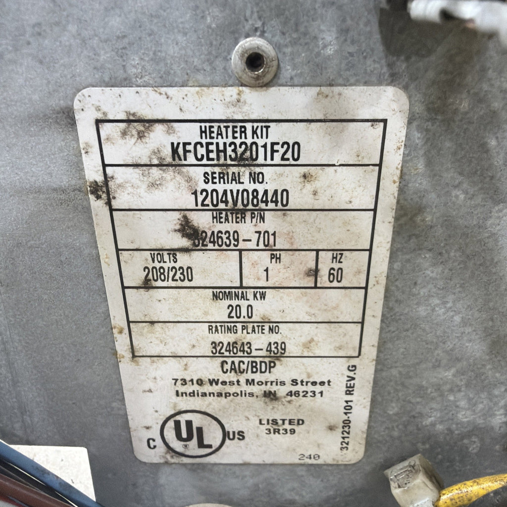 TESTED🔥 CARRIER KFCEH3201F20 Electric Heat Kit, 20kW, 1-Phase, Fused