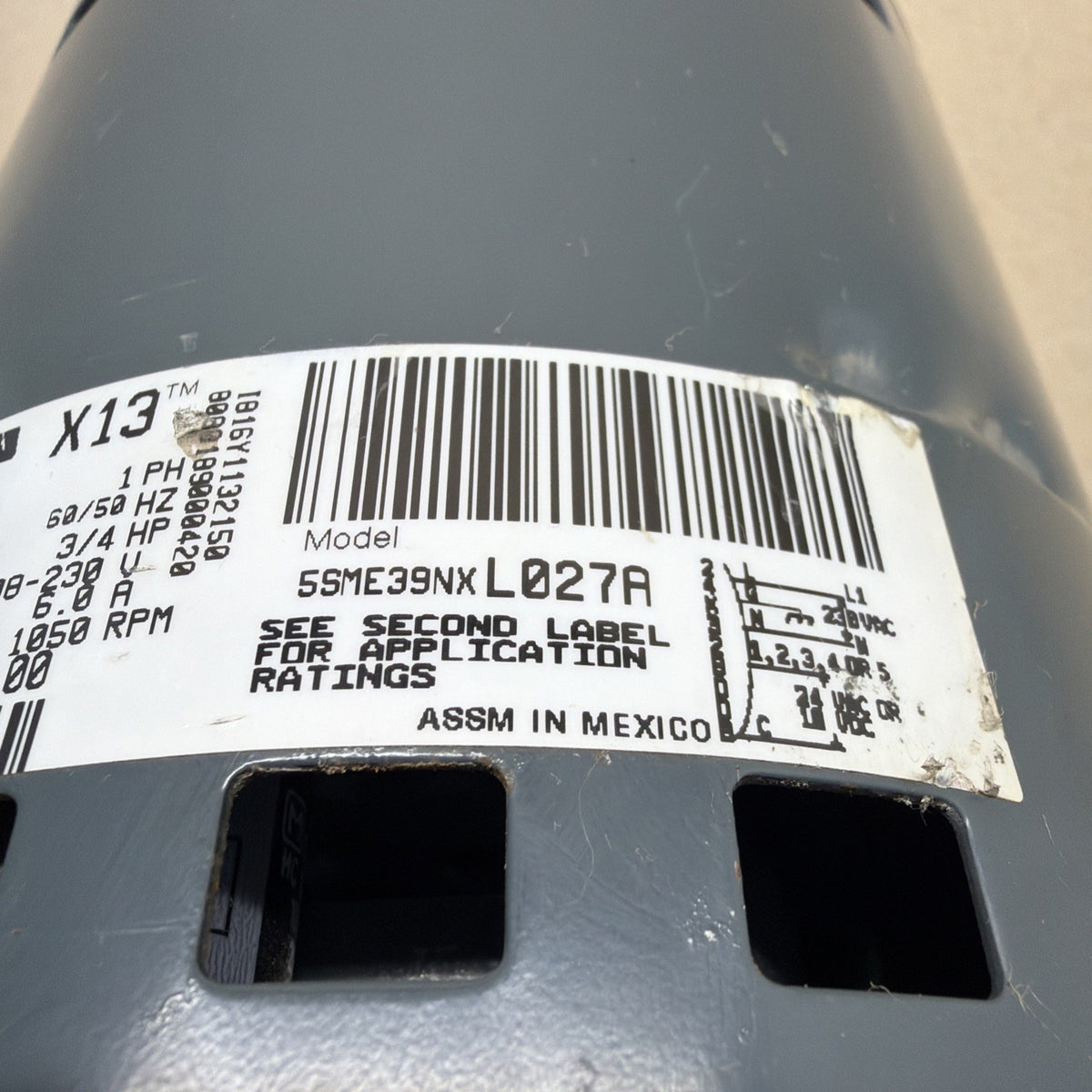 TESTED🔥 Genteq 3/4HP 230V Blower Motor 5SME39NXL027A 51-101920-02R-03 FM18