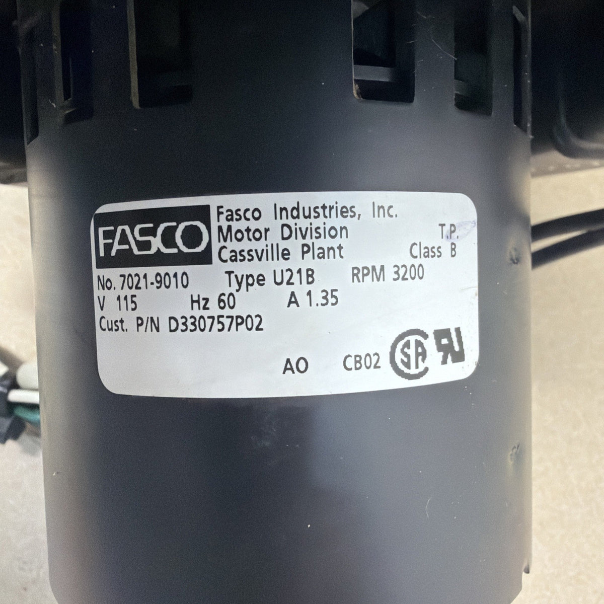 ✅ FASCO 7021-9010 Draft Inducer Blower Motor D330757P02 115V 3200 RPM