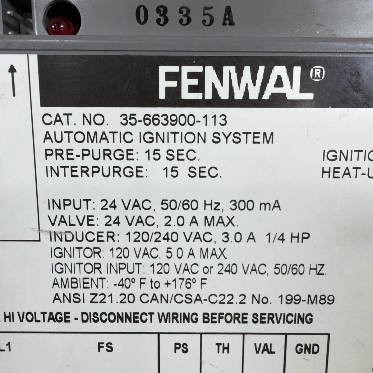 TESTED🔥 FENWAL 35-663900-113 Automatic Ignition System E0234700. (C12)