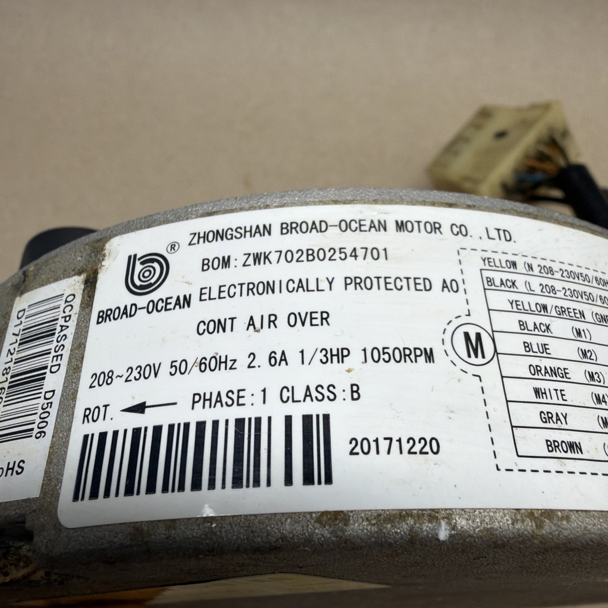 TESTED🔥 BROAD-OCEAN ZWK702B0254701 ECM Module.  KMSAH014C24 230V   1/3HP
