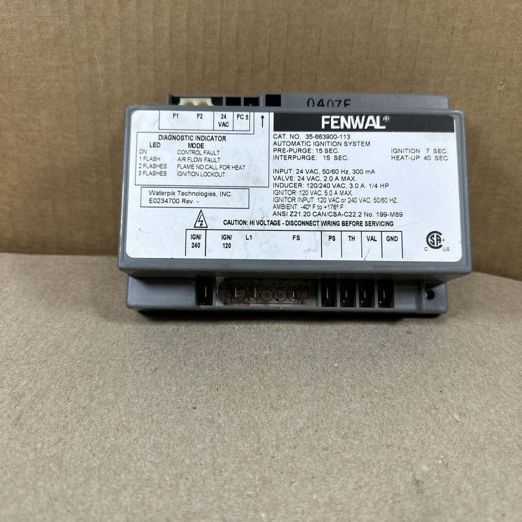 TESTED 🔥 FENWAL 35-663900-113 Automatic Ignition System E0234700. (H13)