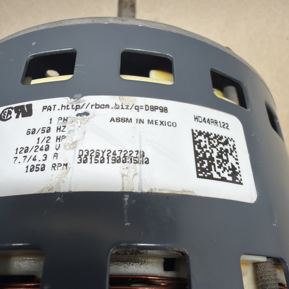 TESTED🔥 Carrier HD44AR122 CCW 120/240V ECM Blower Motor 5SBA39GLV5056 HD03