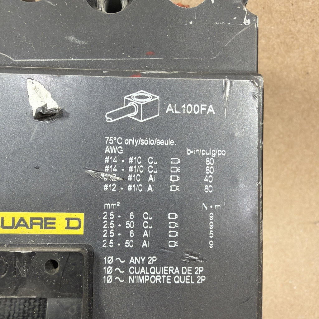 TESTED🔥 SQUARE D FH 90 A 3 pole 90 amp 600v AL100FA Switch 7006YB