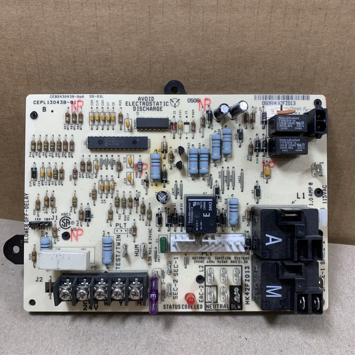 ✅ Carrier Bryant CEPL130438-01 Control Circuit HK42FZ013 CEBD430438-08A