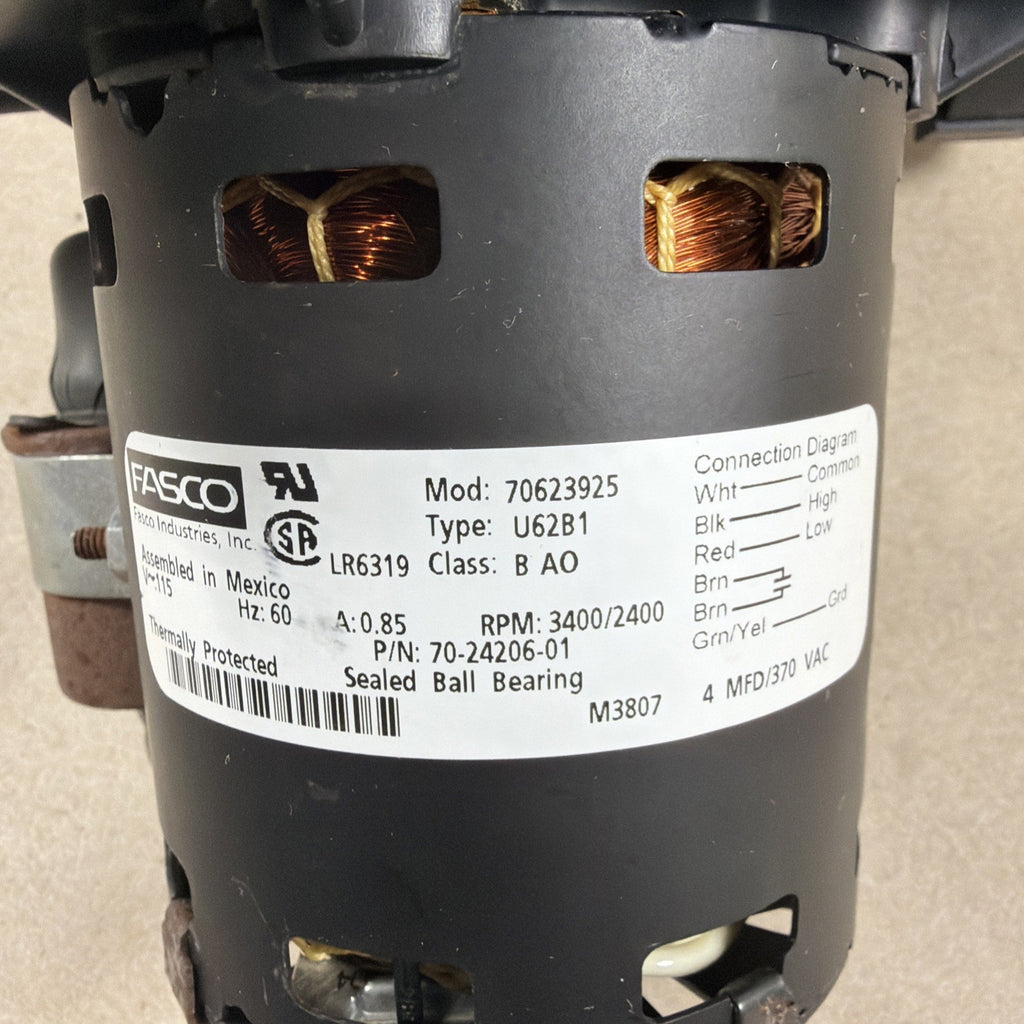 🔥🔥 Fasco 70623925 Induced Draft Motor 70-24206-01-04 115V 3400/2400RPM (B14)