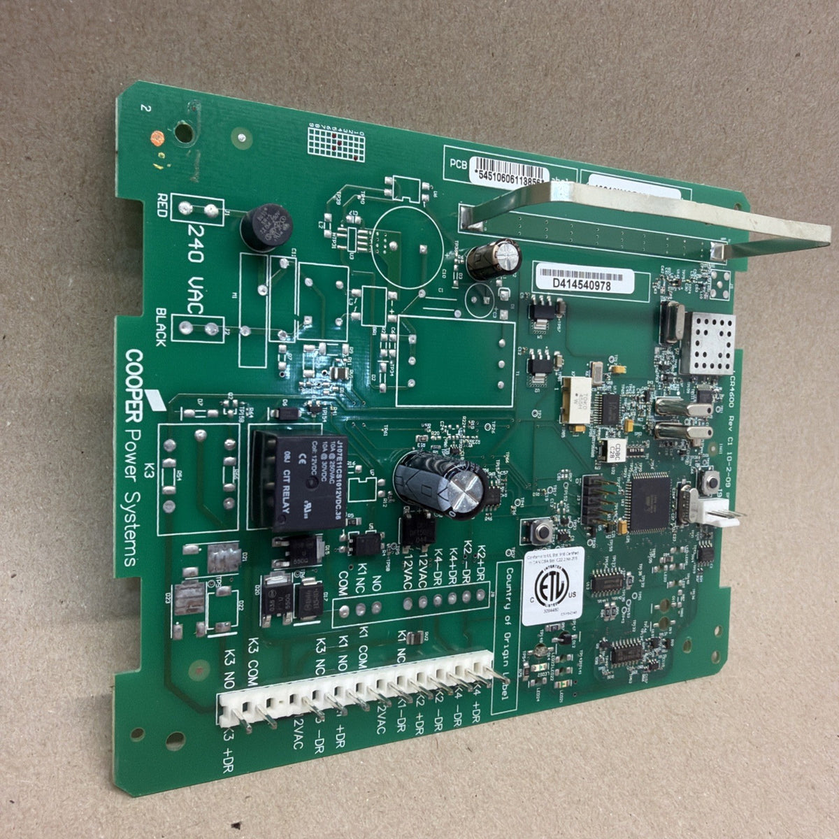 D414540978. ✅ 46010X12G12 Cooper Power Systems LCR4600 Rev C1 control board