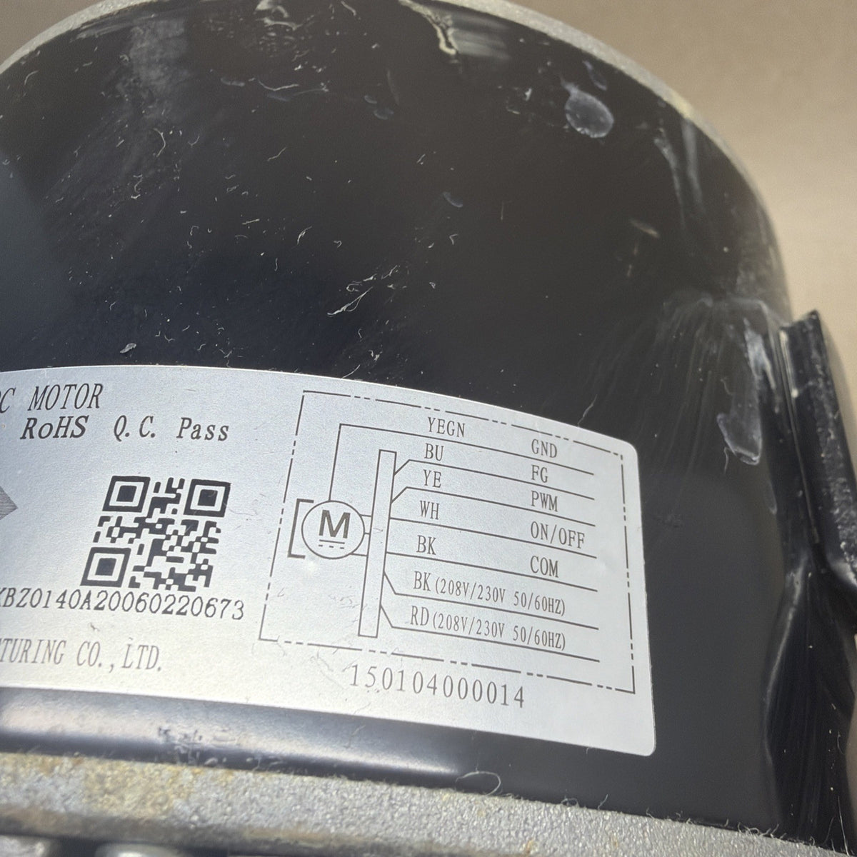 TESTED✅. ZWS370-B  FGZ370B, 208/230V - DC Brushless Blower Motor - ECM