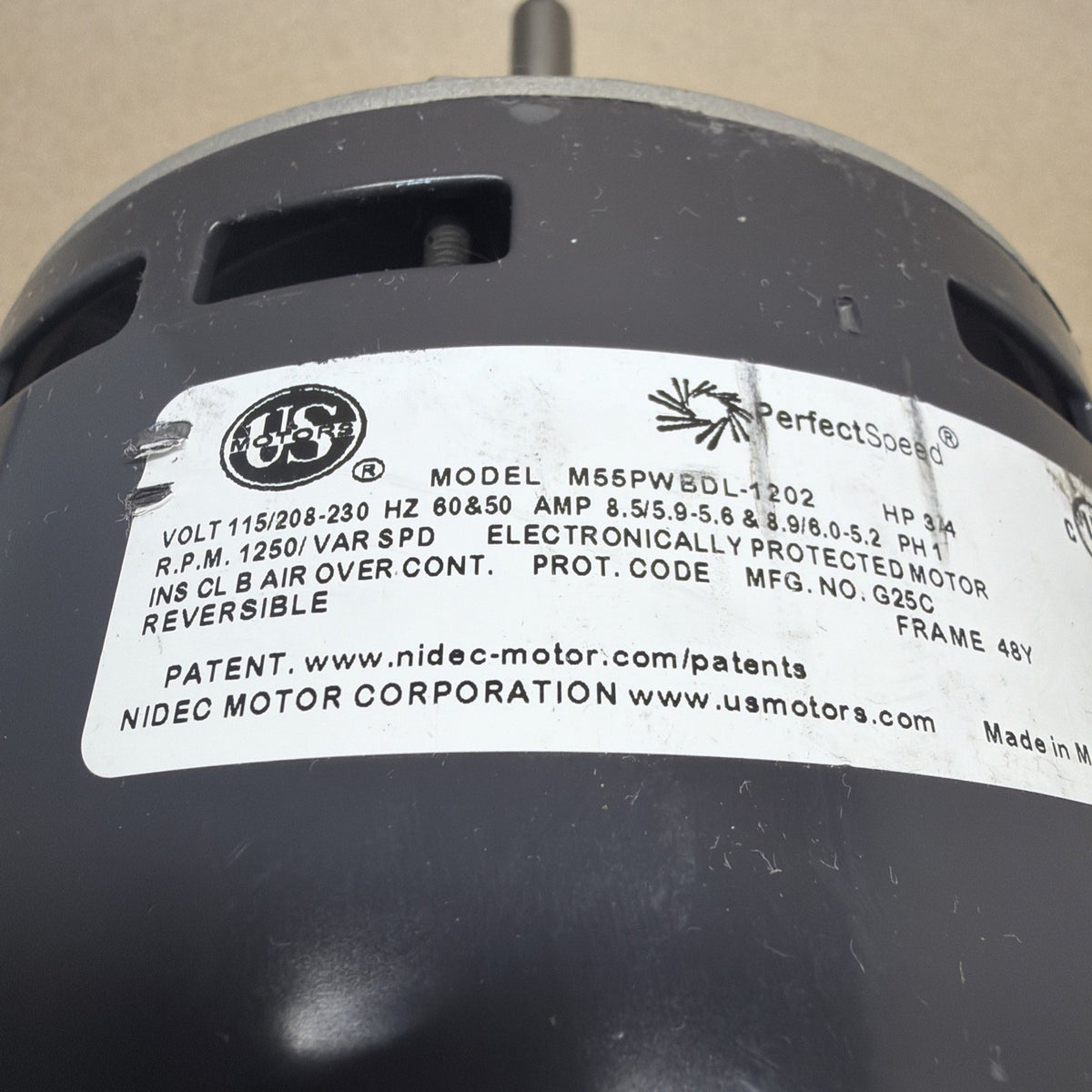 TESTED✅ US MOTORS M55PWBDL-1202 Blower 107602-02 3/4HP 115/230V 1250RPM CWLE