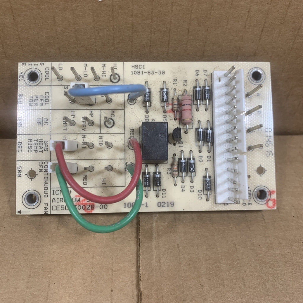 TESTED!!  Carrier Bryant Airflow Sensor Board 1081-83-3G CES0130028-00  1081-1