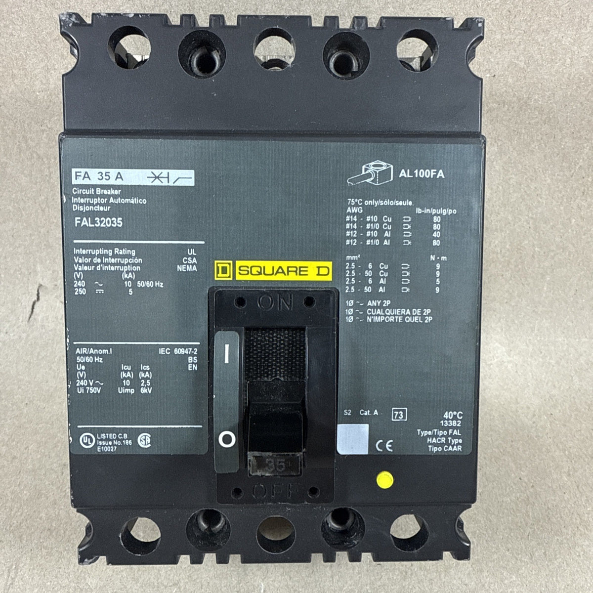 New🔥🔥 SQUARE D FAL32035 35 amp 3 pole Feed Thru 240v Circuit Breaker