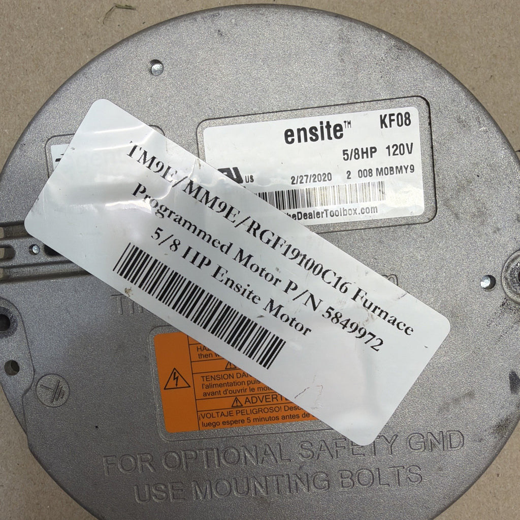 TESTED🔥 Genteq Ensite KF08 Blower Motor 5849972  120 V. 5/8HP RGF19100C16
