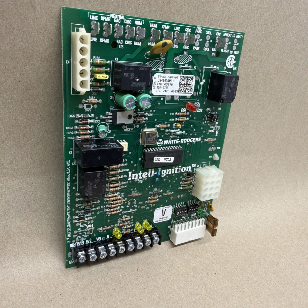 ✅  50V61-507-05 TRANE White Rodgers Furnace Control Board D341420P01