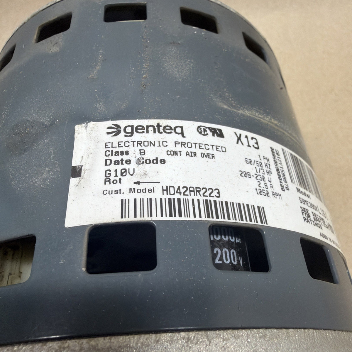 TESTED🔥 GENTEQ X13 ECM BLOWER MOTOR 5SME39DXL161 1/3HP 430482 FM20 X13