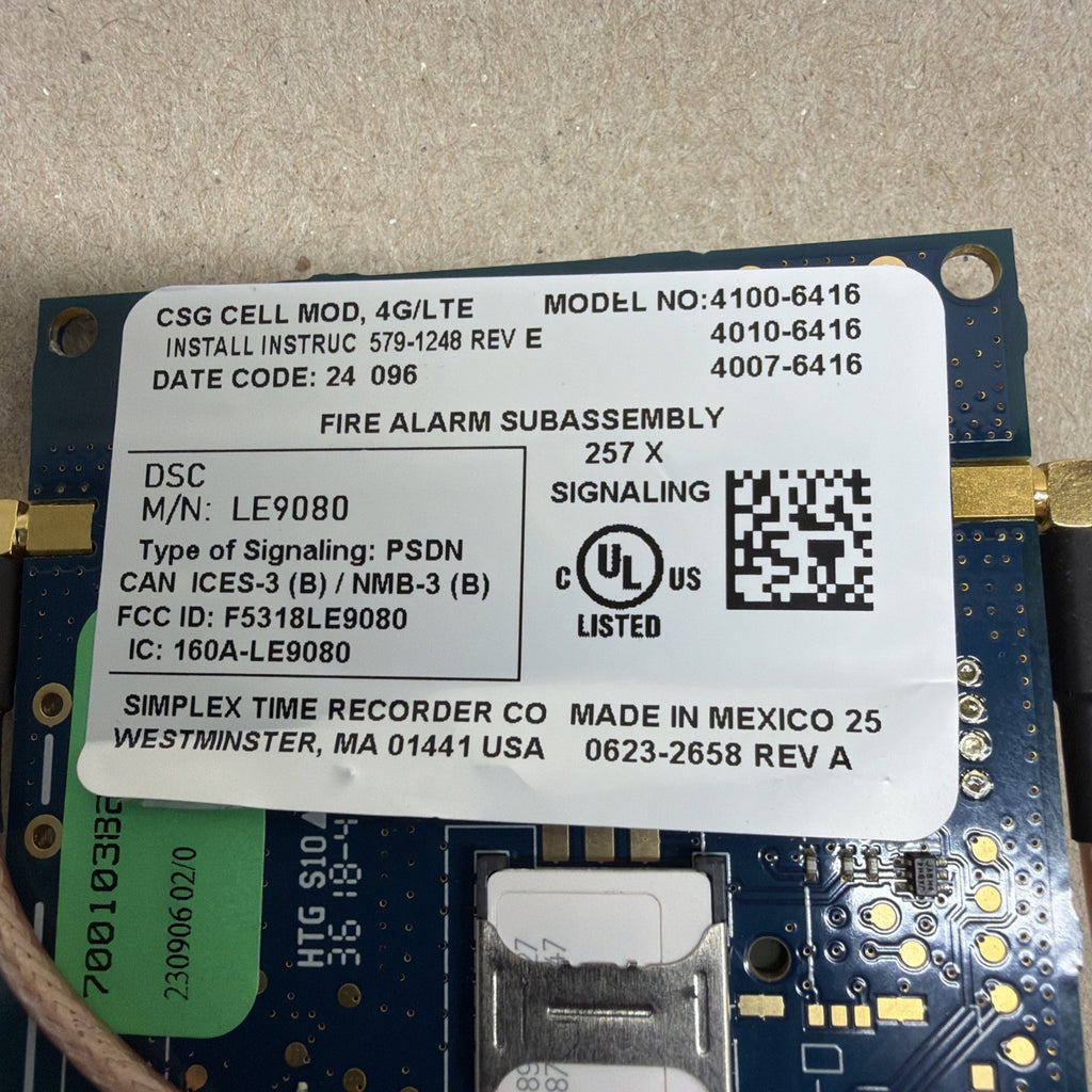 ✅. Simplex 4100-6416 CSG CELL MODULE Fire And Burglar Alarm 579-1248 REV E