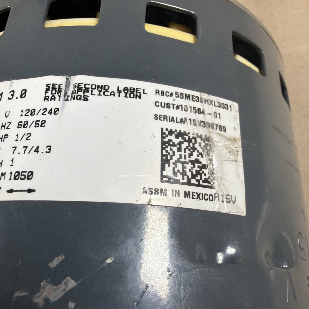Genteq 5SME39HXL3031 ECM 3.0 Blower Motor 1/2HP 120/240V  101564-01 GC08 (M12)