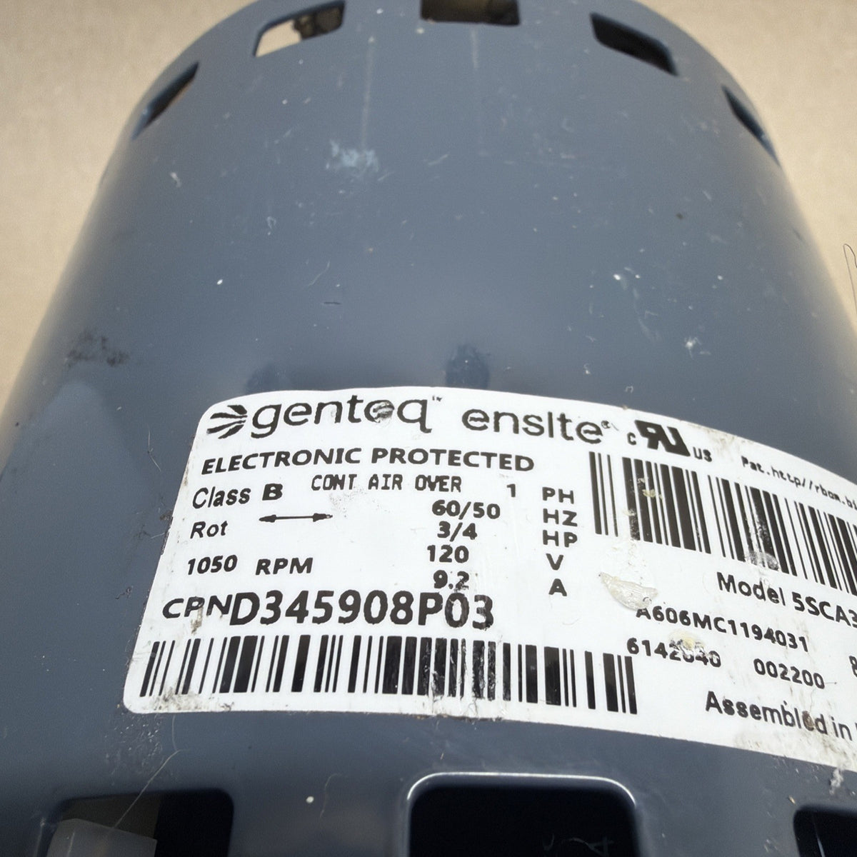 🔥 Genteq ensite 5SCA39KLP7015 ECM Blower Motor 3/4HP 120V 1PH D346724A05 KF02