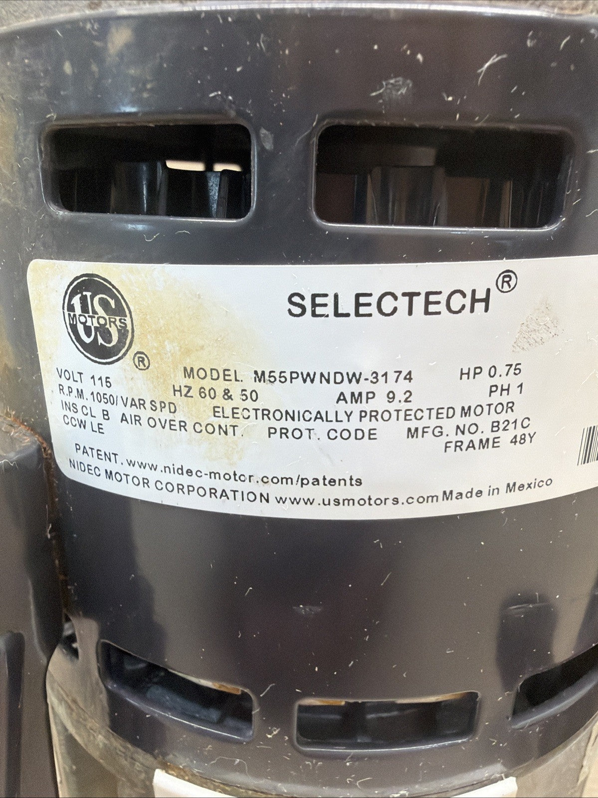TESTED✅ OEM X13 Furnace Blower Motor .75 HP SelecTech M55PWNDW-3174. 115V