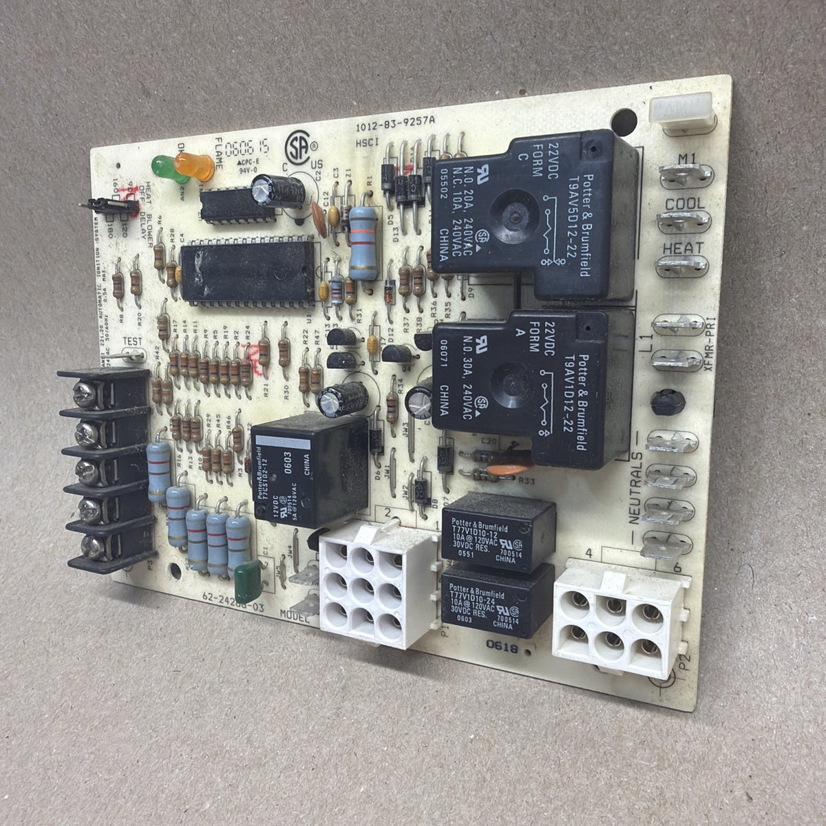 TESTED✅.  Rheem Ruud 1012-83-9257A 62-24268-03 1012-925C Fan Control Board