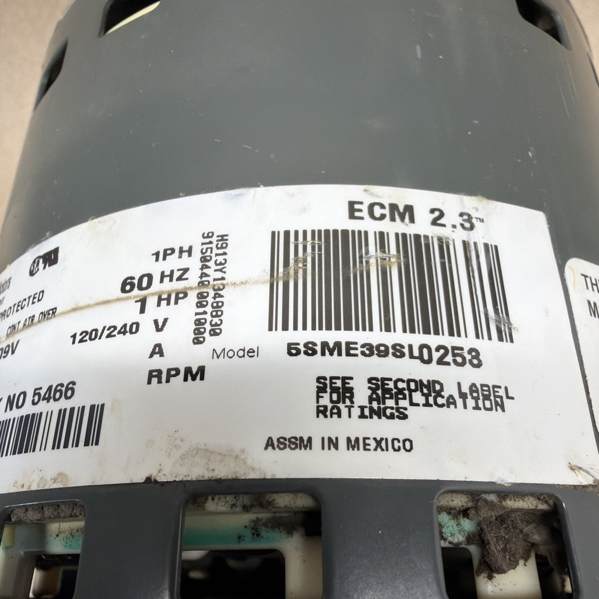 GE ECM2.3 CP04 5SME39SL0253 Blower Motor D341314P03 1HP 200/240V CCW