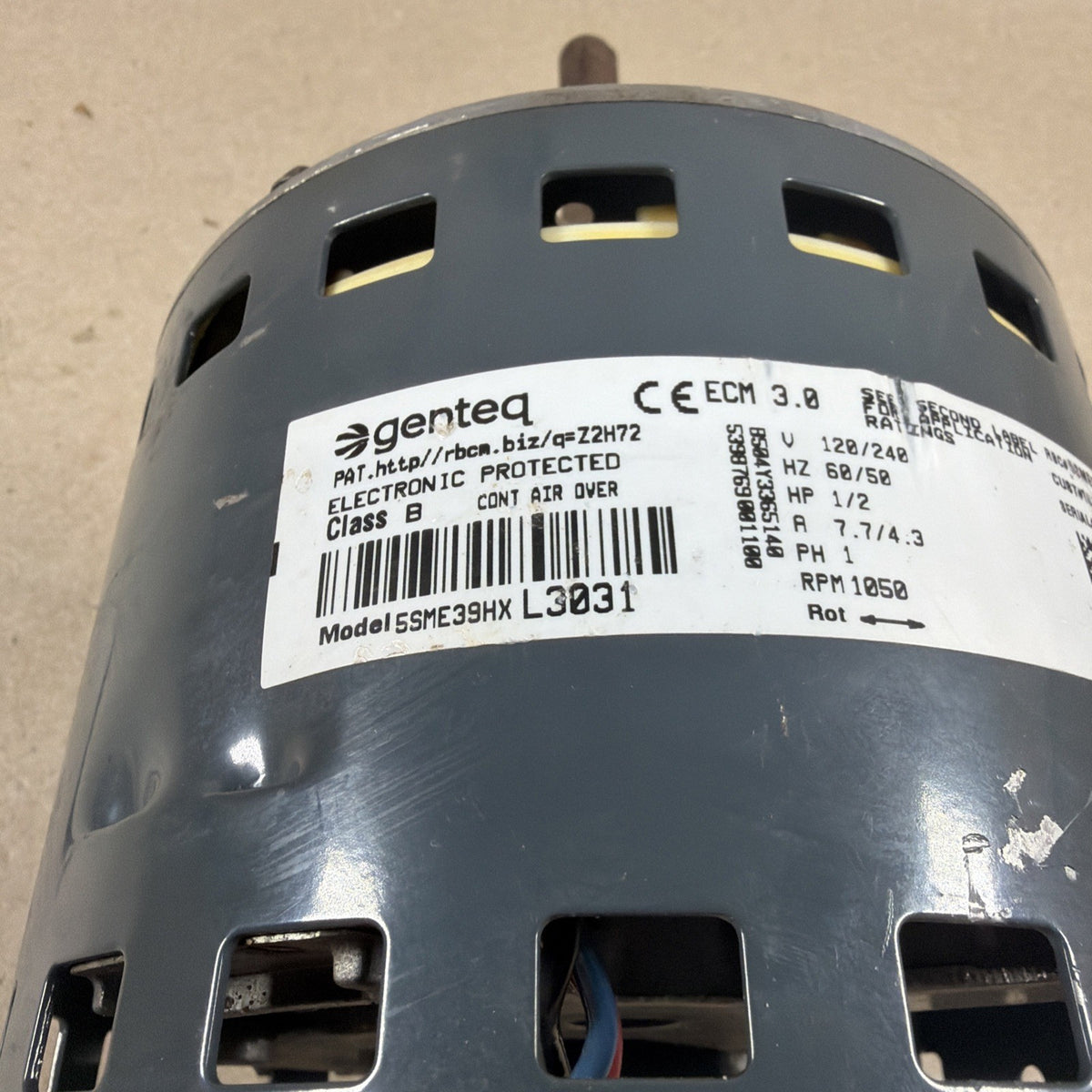 Genteq 5SME39HXL3031 ECM 3.0 Blower Motor 1/2HP 120/240V  101564-01 GC08 (M12)