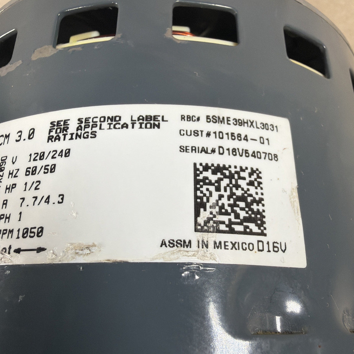 🔥 Genteq 5SME39HXL3031 ECM 3.0 Blower Motor 1/2HP 120/240V  101564-01 GC08