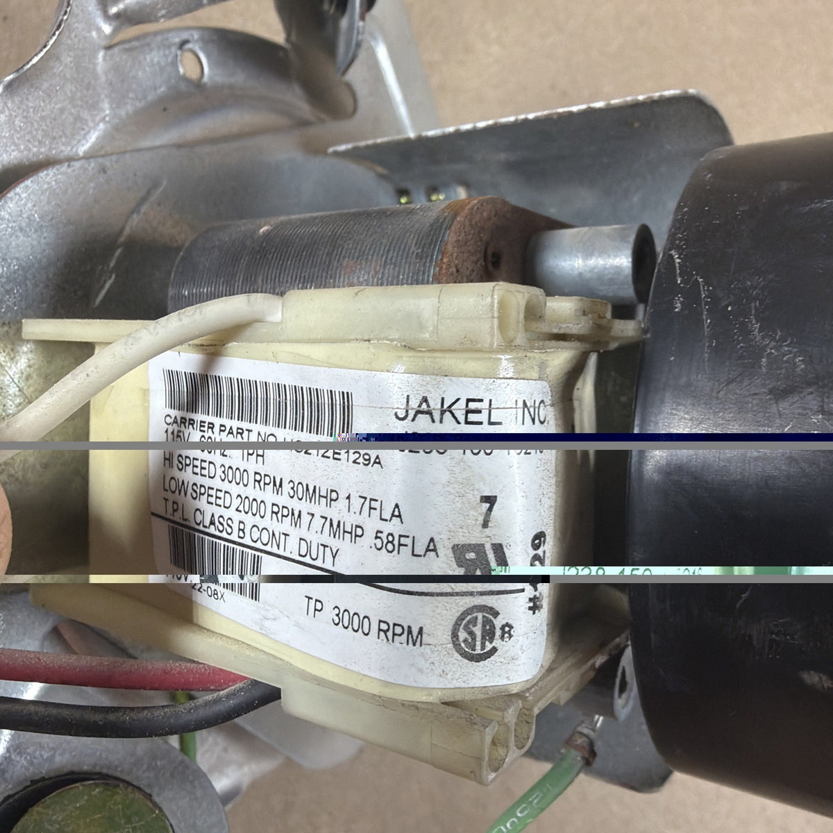 TESTED🔥 Carrier Bryant Inducer Motor Furnace Jakel 326628-765 J238-150-15216