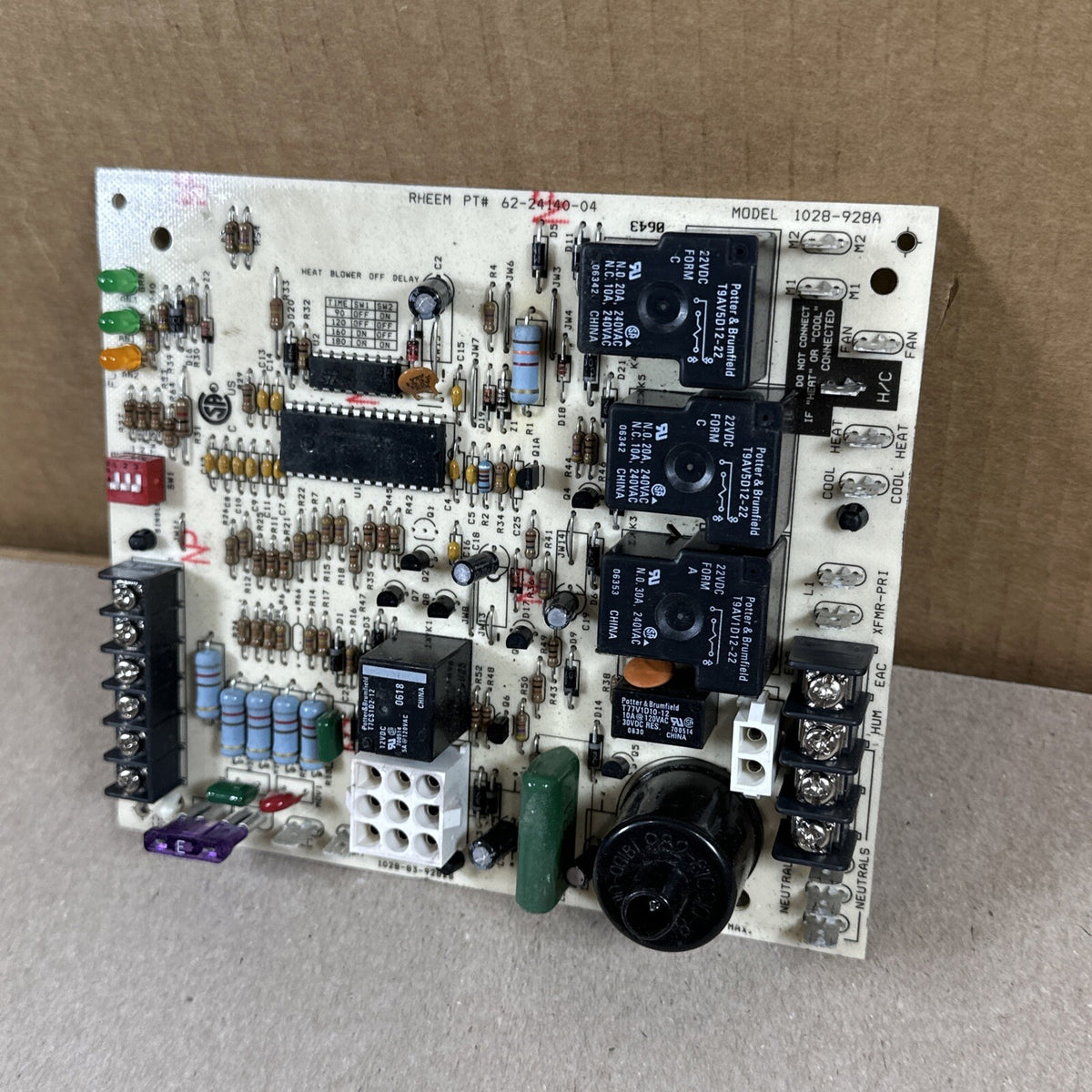 🔥 RHEEM RUDD 1028-83-9282B FURNACE CONTROL CIRCUIT BOARD 62-24140-04 1028-928
