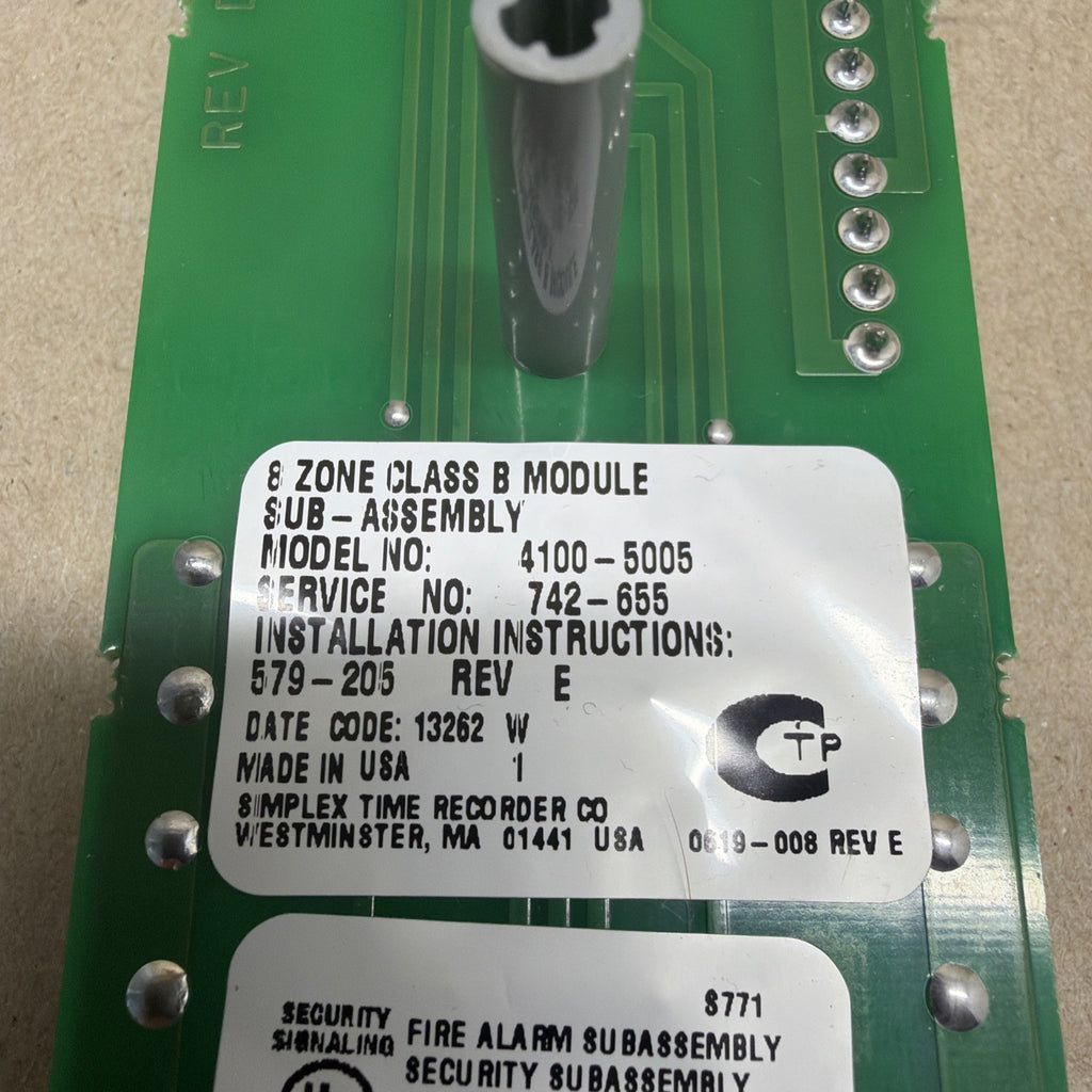 ✅ SIMPLEX 4100-5005 8 ZONE MODULE Bus Board Expander Card Fire Alarm Circuit