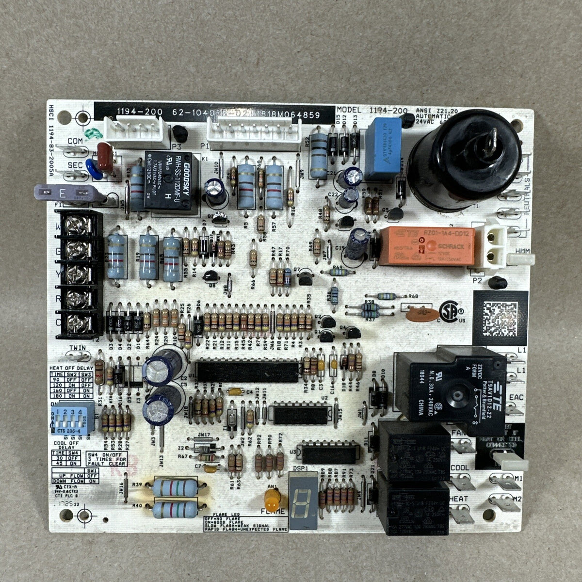 1194-83-2005A 1194-200 62-104058-02 Rheem furnace OEM control Board (N28)
