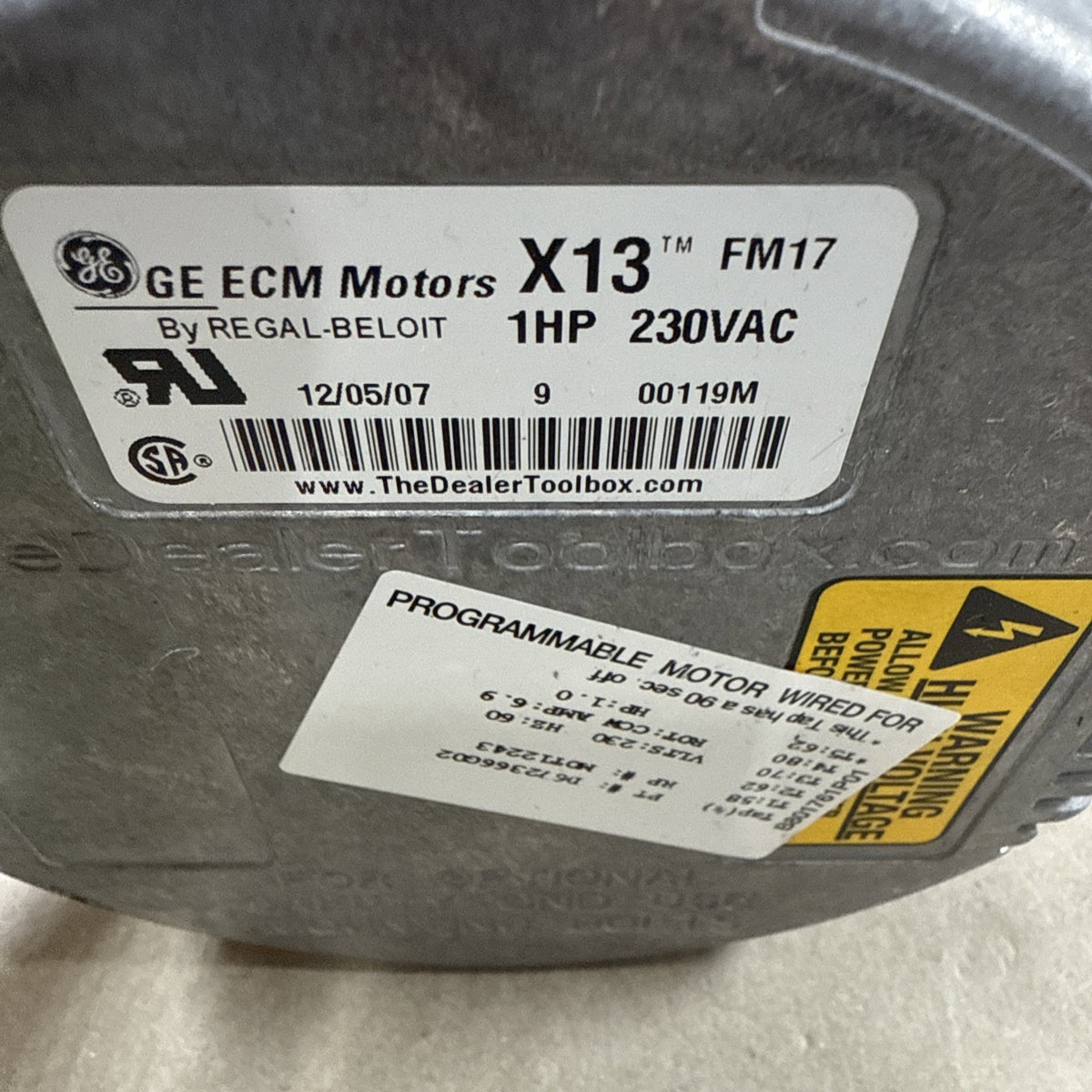 🔥 Genteq ECM endura Blower Motor FM17 5SME39SXL051A 1HP 230V CW D672365P08 #7
