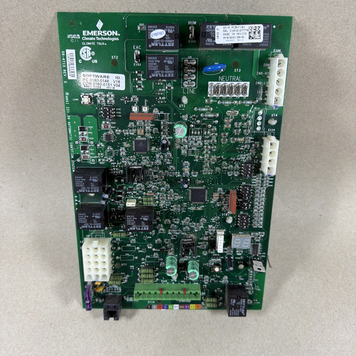 Goodman Amana White Rodgers PCBKF101 Furnace Control Circuit Board 50C51-289 G7
