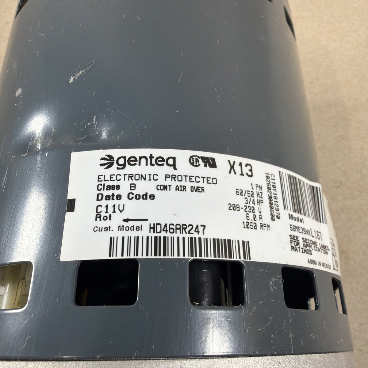 TESTED🔥 Genteq Motor X13 3/4 HP  230V  5SME39NXL167. HD46AR247 FM18 (L)