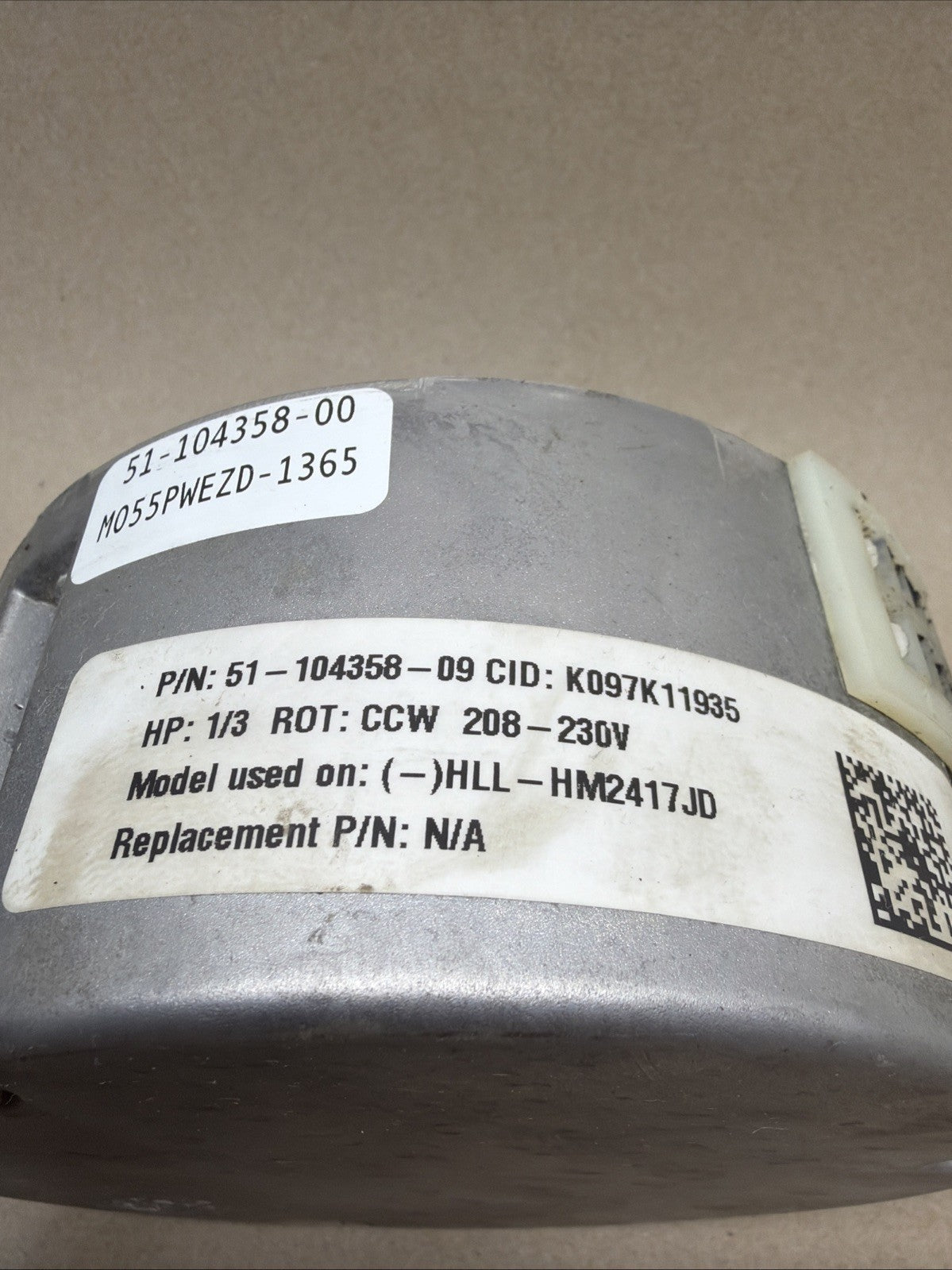 TESTED✅ NIDEC 51-104358-00  M055PWEZD-1365 Module Motor 230V 1/3 HP HM2417JD