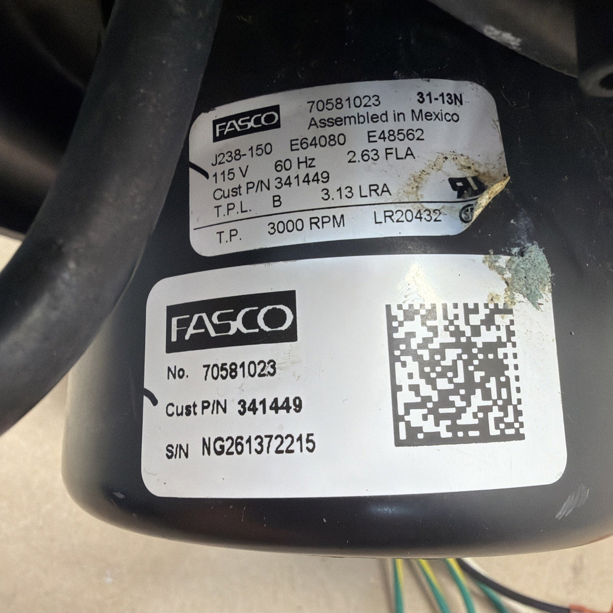 TESTED✅ Fasco 70581023 J238-150. Draft Inducer Blower Motor 70581023JC