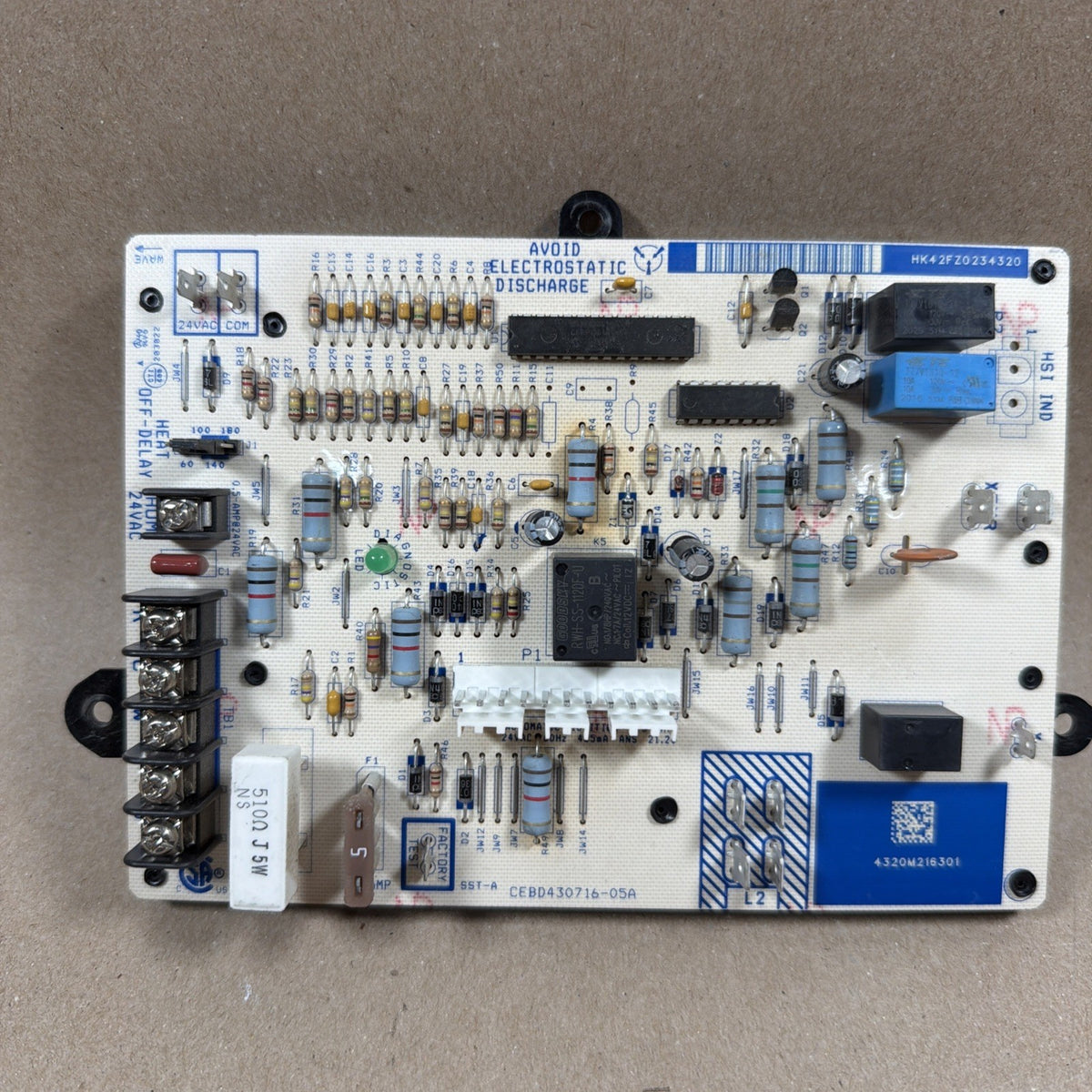 CARRIER Bryant ICP CEBD430716-05A HK42FZ023 Furnace Control Circuit Board