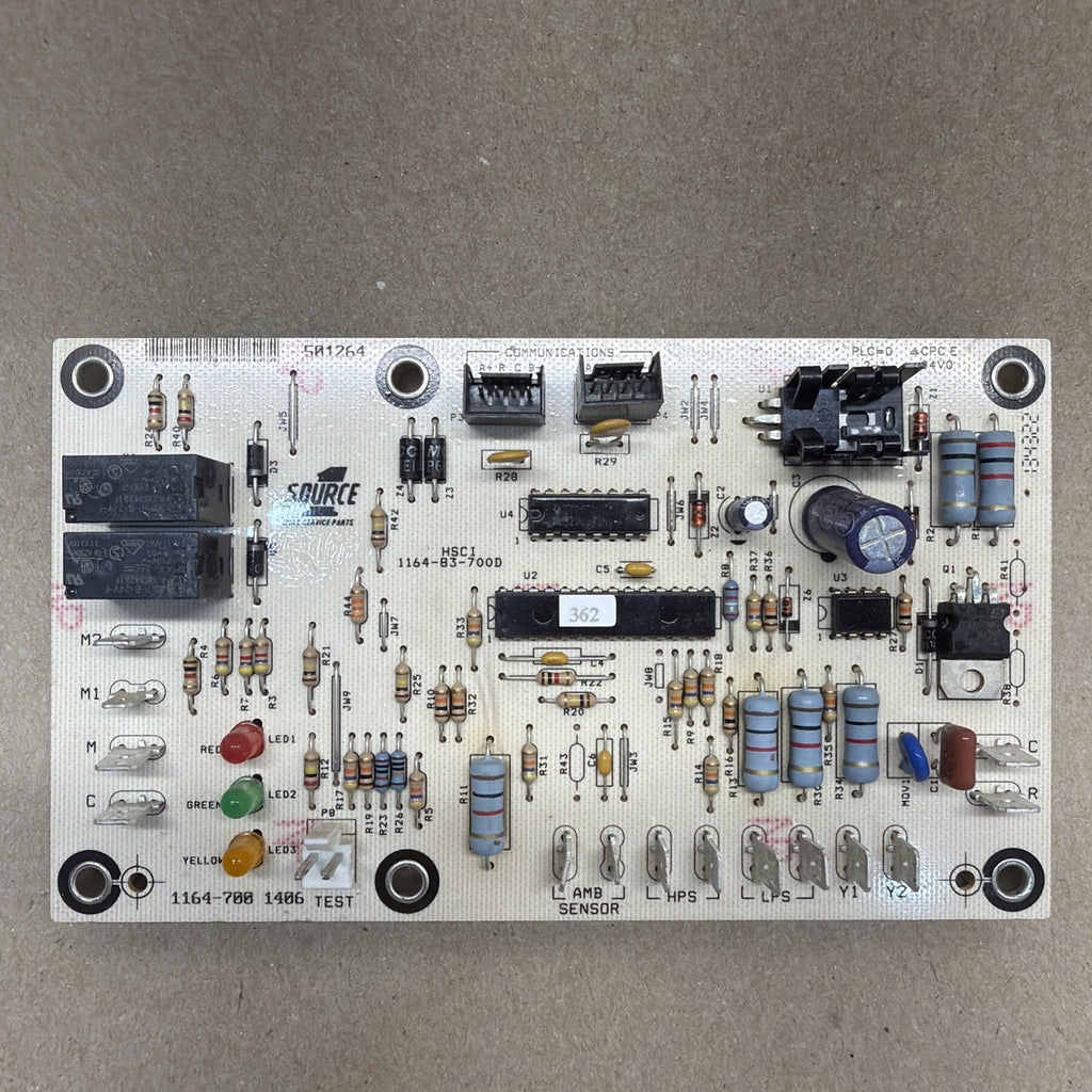 York Coleman 1164-700 Control Circuit Board Source 1 501264  1164-83-700D
