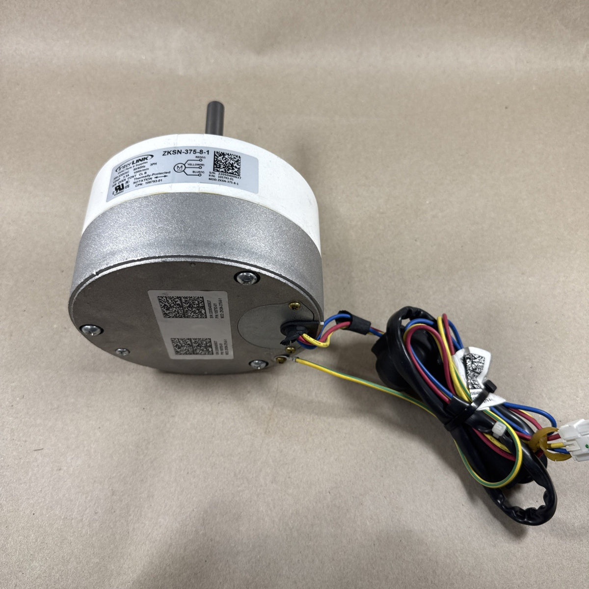 InterLink ZKSN-375-8-1 Programmable Blower Motor 208-230VAC 1/2HP 105793-01 MT27