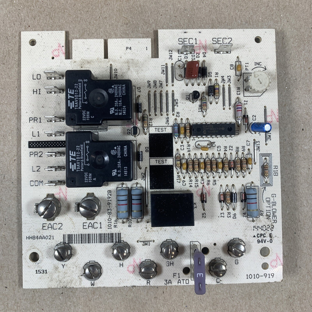 TESTED!! CARRIER  HH84AA021 Control  CIRCUIT BOARD 1010-919. 1010-83-9192B (H11)