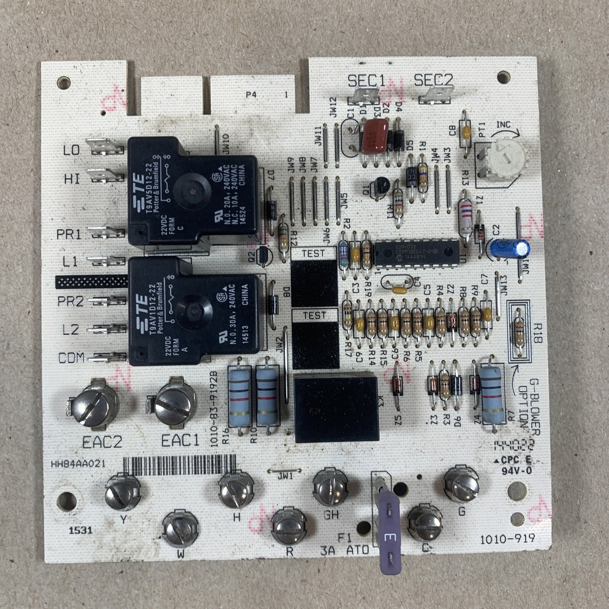 TESTED!! CARRIER  HH84AA021 Control  CIRCUIT BOARD 1010-919. 1010-83-9192B (H11)