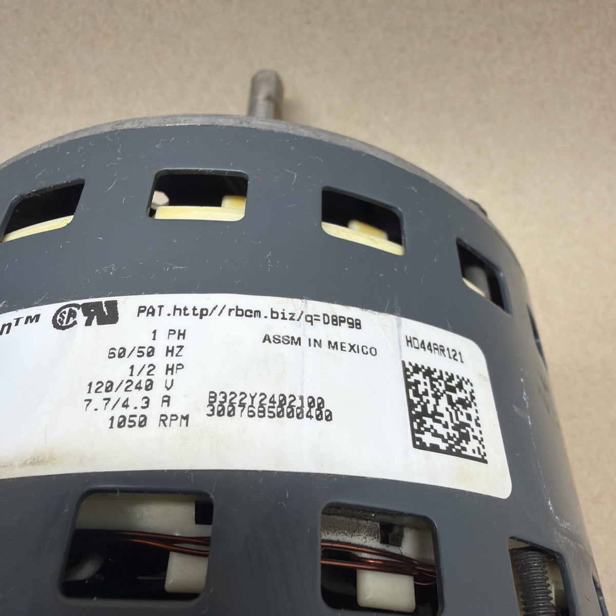 TESTED🔥 Carrier HD44AR121 CCW 115V ECM Blower Motor 5SBA39GLV5055. HD03