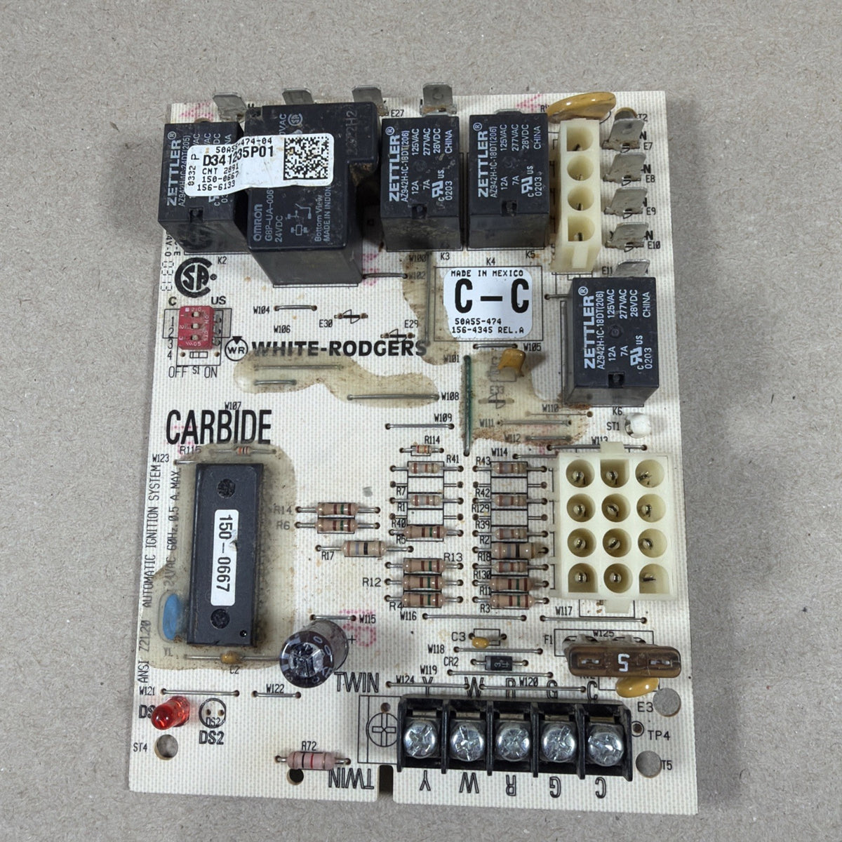 TESTED✅. Furnace Control Circuit Board 50A55-474-04 D341235P01 White-Rodgers