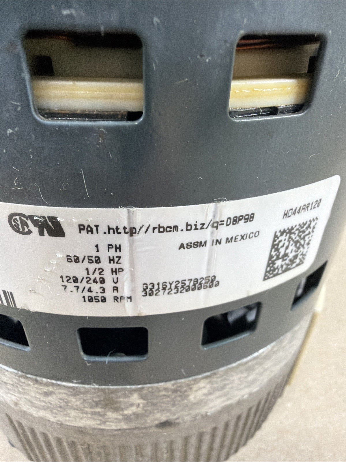 TESTED🔥 Carrier HD44AR122 CCW 120/240V ECM Blower Motor 5SBA39GLV5056 HD03