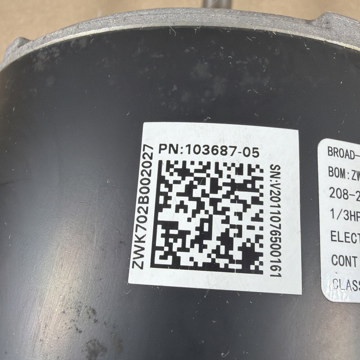 🔥 BROAD-OCEAN ZWK702B002027 ECM Blower Motor 103687-05 230V 1/3HP KMSAH014050
