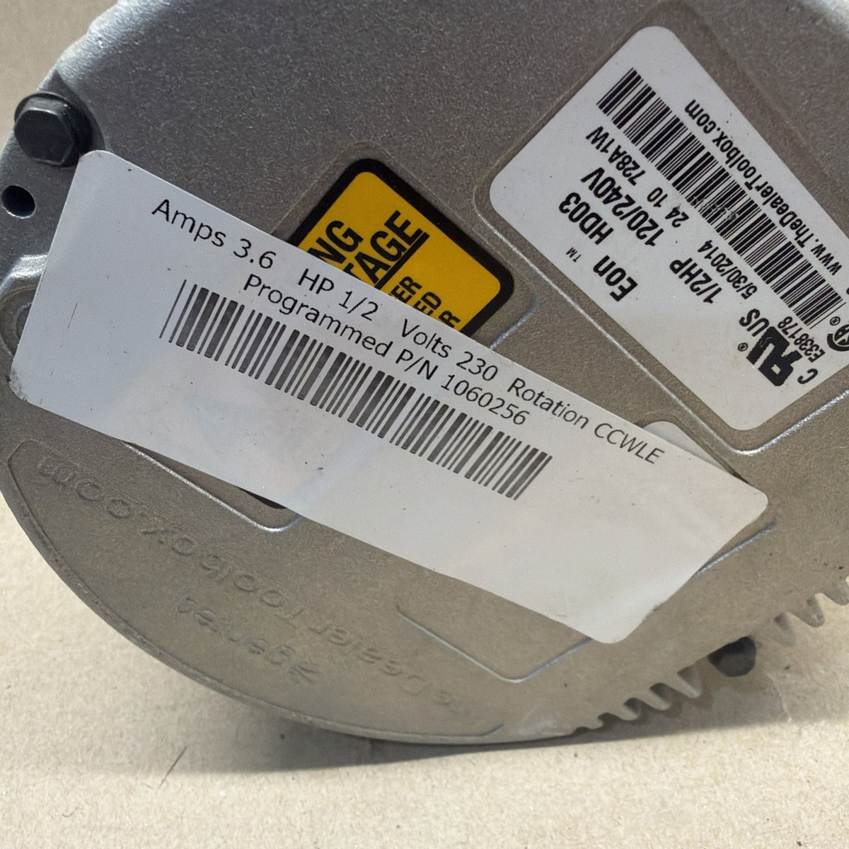 🔥 Genteq Eon 5SME39GLV5001 Programmable Motor 1/2hp 230V  1060256  HD03 CCW