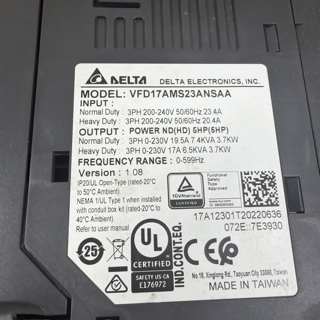TESTED🔥 DELTA GROUP ELECTRONICS VFD17AMS23ANSAA   MS300