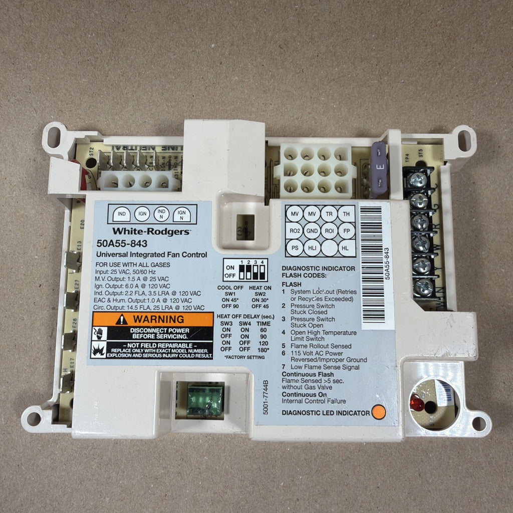 🔥 50A55-843 Integrated Furnace Control Board For White Rodgers Silicon Carbide