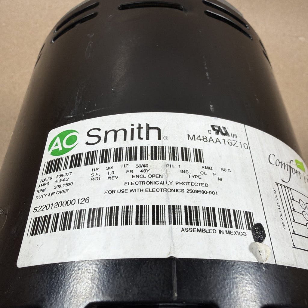 A.O. Smith M48A16Z10 ECM Furnace Blower Motor CCWLE Comfort Select 1/2HP 208/230